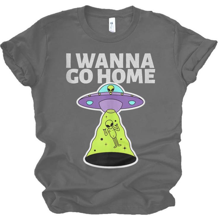 I Wanna Go Home Introvert UFO UAP Flying Saucer Trippy Alien Unisex Jersey T-Shirt
