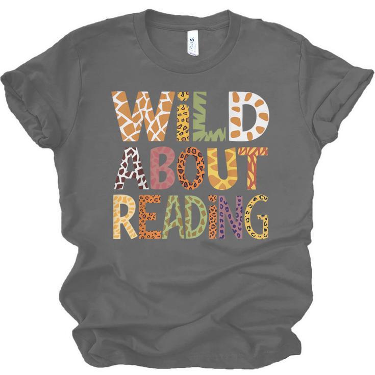 Wild About Reading Book Animal Children's Book Lover Teacher Unisex Jersey T-Shirt