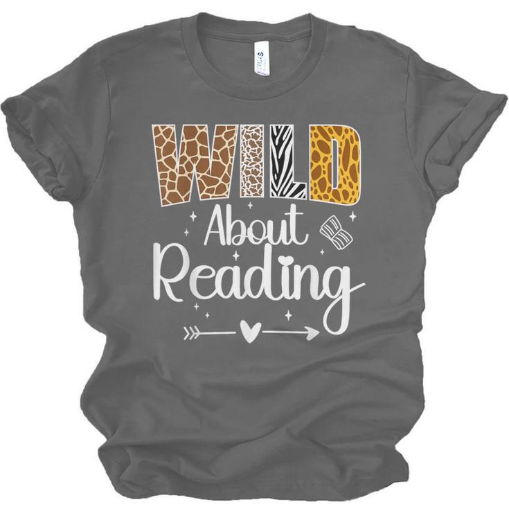 Wild About Reading Book Lover Bookworm Library Day Unisex Jersey T-Shirt