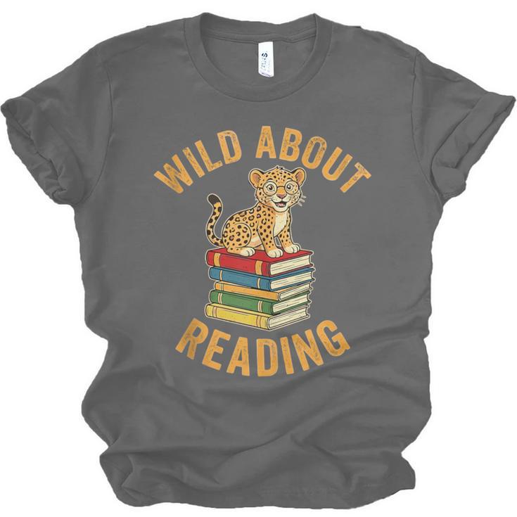 Wild About Reading Cute Leopard Teacher Kids Book Lover Unisex Jersey T-Shirt Wild About Reading Cute Leopard Teacher Kids Book Lover Unisex Jersey T-Shirt