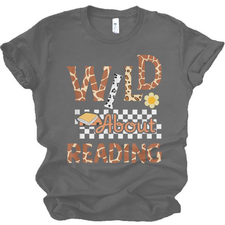 Wild About Reading Teacher Reading Books Back To School Unisex Jersey T-Shirt