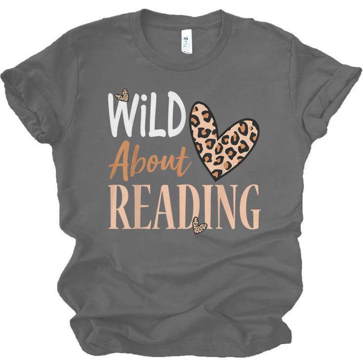Wild About Reading Teacher Books Reader Lovers Leopard Zebra Unisex Jersey T-Shirt