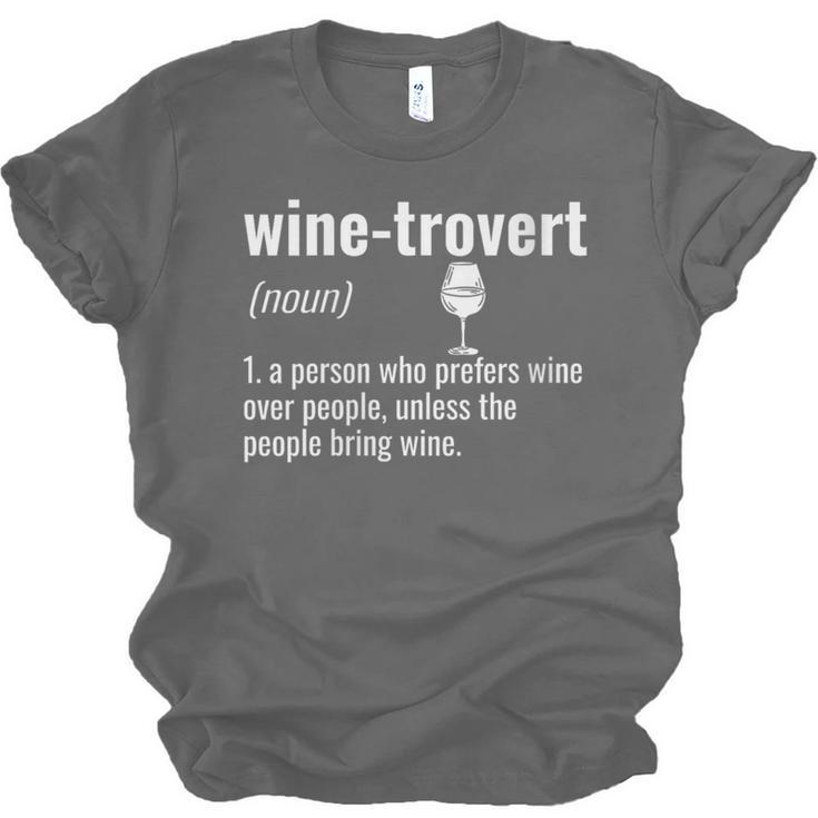 Wine-Trovert Wine Humor Definition Introvert Unisex Jersey T-Shirt Wine-Trovert Wine Humor Definition Introvert Unisex Jersey T-Shirt