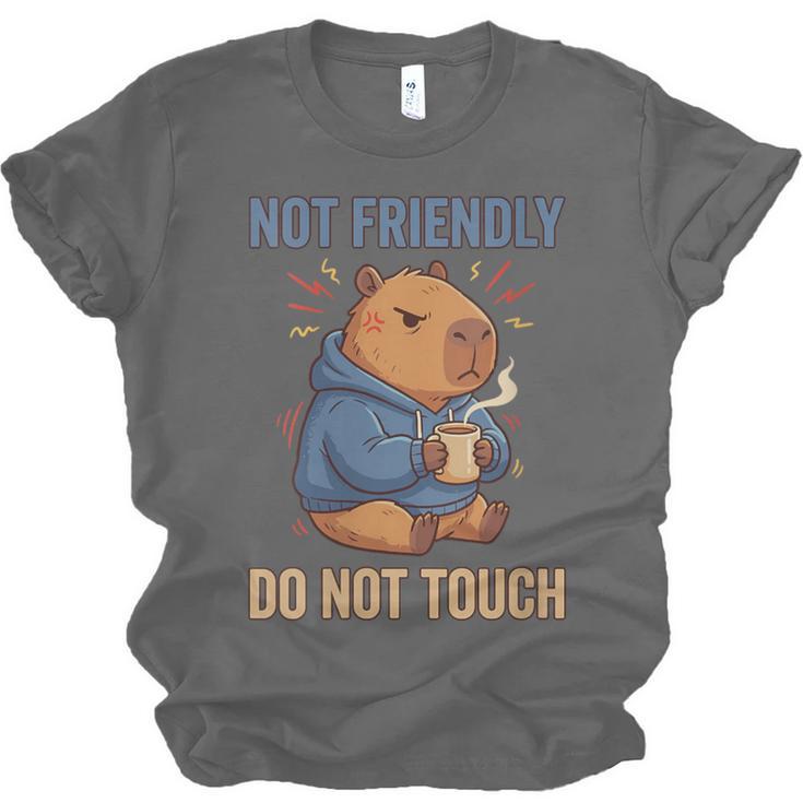 Women's Grouchy Capybara Not Friendly Do Not Touch Introvert Unisex Jersey T-Shirt