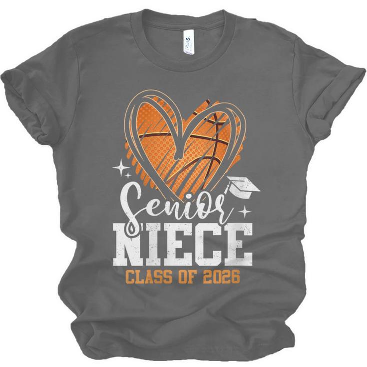 Women's Senior Niece Class Of 2026 Basketball Graduation Heart Unisex Jersey T-Shirt
