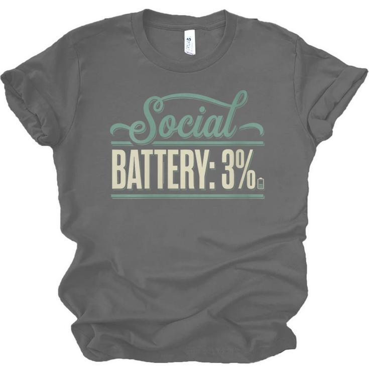 Women's Social Battery 3 Introvert Sarcasm Unisex Jersey T-Shirt Women's Social Battery 3 Introvert Sarcasm Unisex Jersey T-Shirt