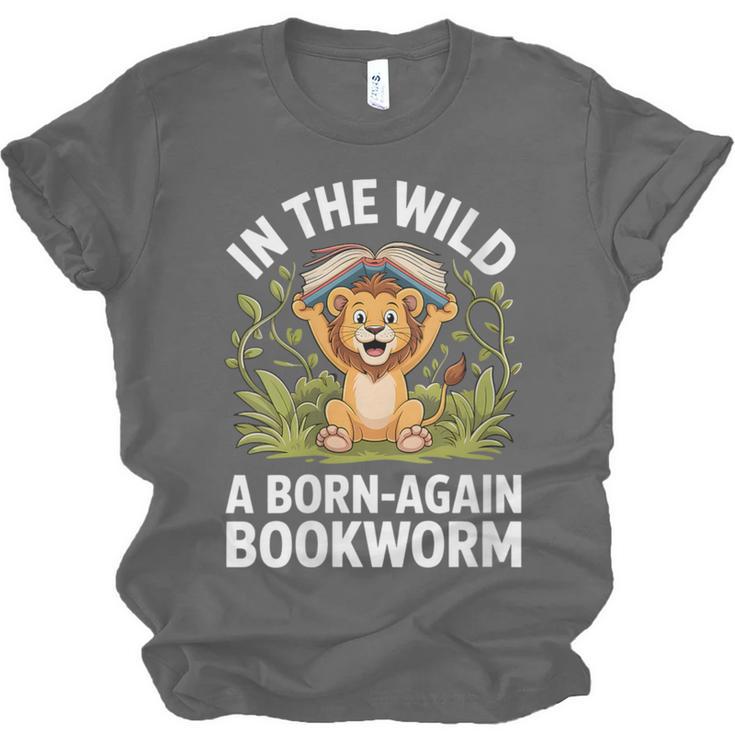 Women's Wild About Reading Book Reader Lion Zoo Animals Kids Unisex Jersey T-Shirt Women's Wild About Reading Book Reader Lion Zoo Animals Kids Unisex Jersey T-Shirt