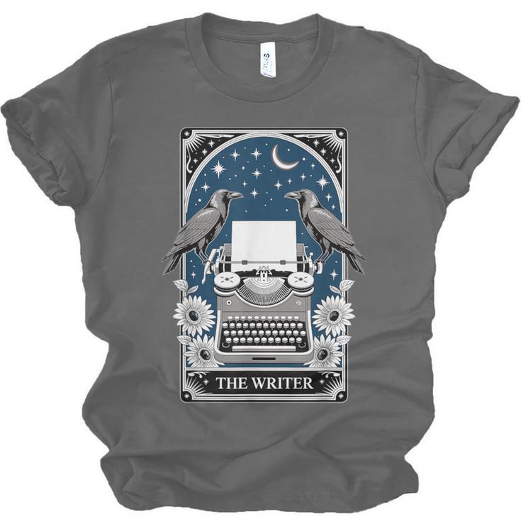 The Writer Typewriter Crow Writing Journalist Book Writer Unisex Jersey T-Shirt