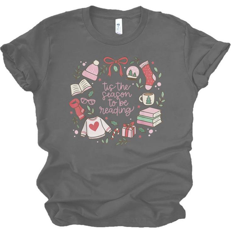 Xmas Tis The Season To Be Reading Books Pajamas Unisex Jersey T-Shirt