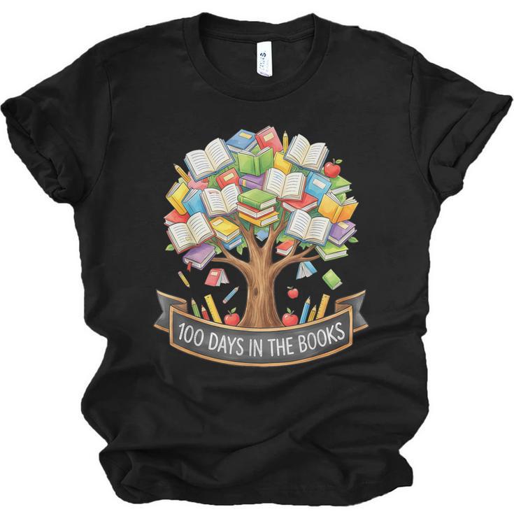 100 Days Of School In The Books Librarian Reading Teacher Unisex Jersey T-Shirt