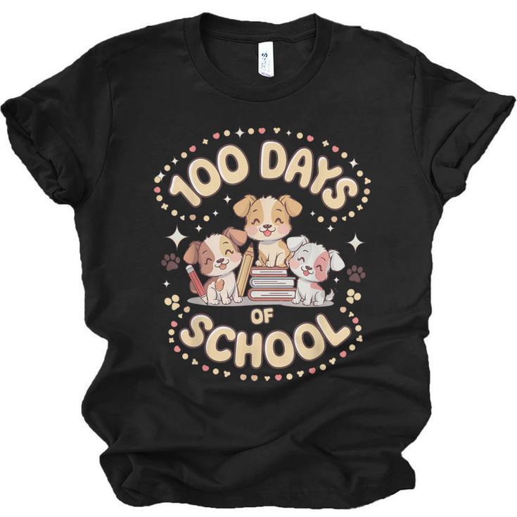 100 Days Of School Cute Puppies And Books Unisex Jersey T-Shirt