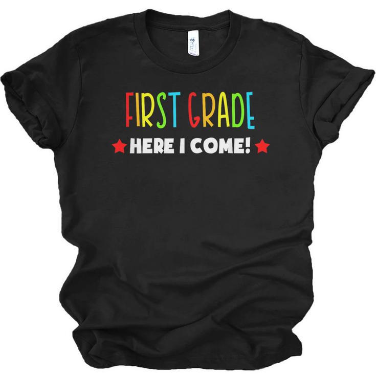 1st Grade Here I Come Kids Kindergarten Graduation Shirt Unisex Jersey T-Shirt