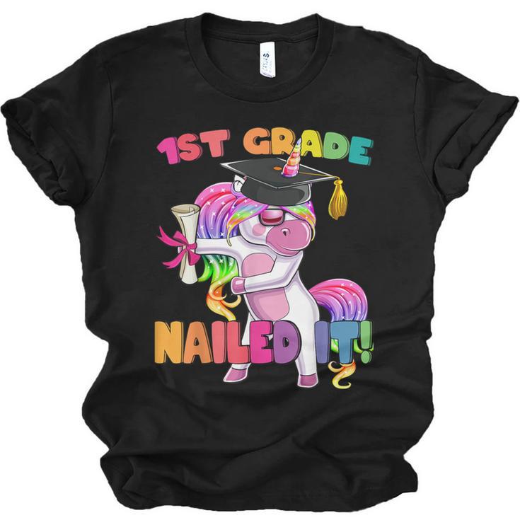 1st Grade Nailed It Flossing Unicorn Graduation Shirt Unisex Jersey T-Shirt