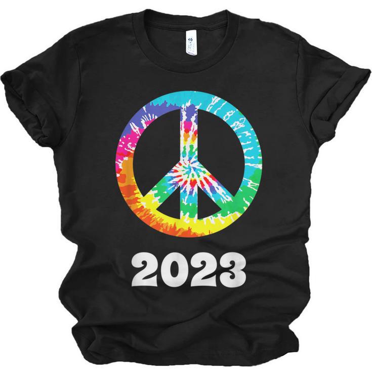 2023 Graduation Class Year Tie Dye Peace Sign Graduate Shirt Unisex Jersey T-Shirt