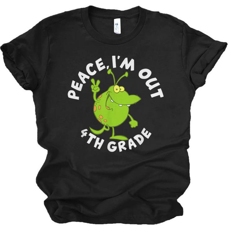 4th Grade Graduation Promotion Peace I'm Out Last Day Unisex Jersey T-Shirt