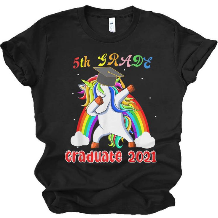 5th Grade Graduate Class 2021 Dabbing Unicorn Graduation Unisex Jersey T-Shirt