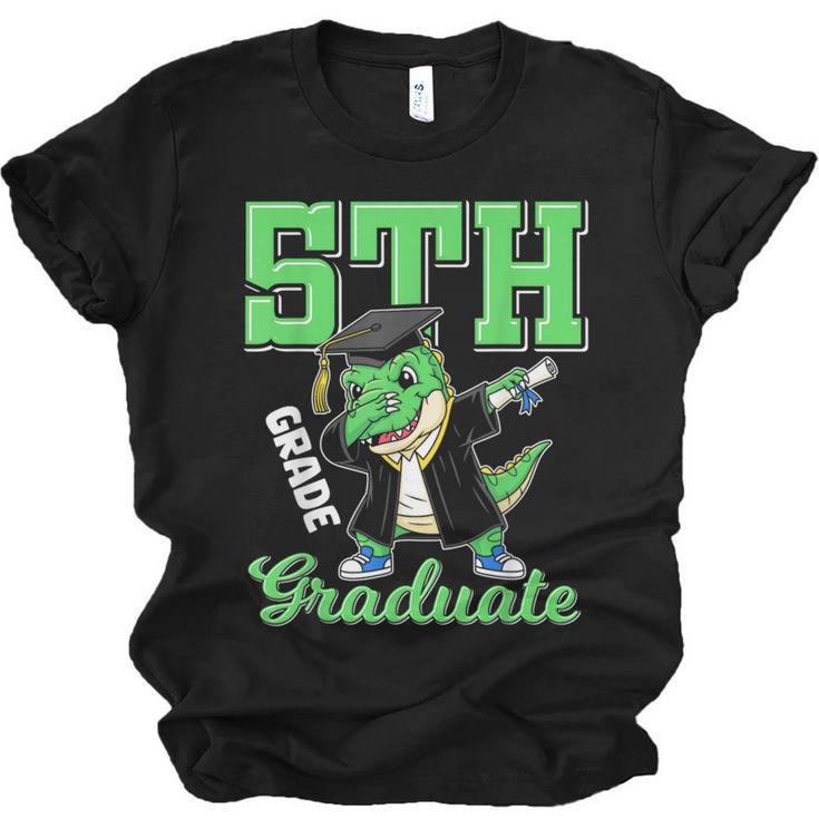 5th Grade Graduate Dinosaur Dab Graduation School Unisex Jersey T-Shirt
