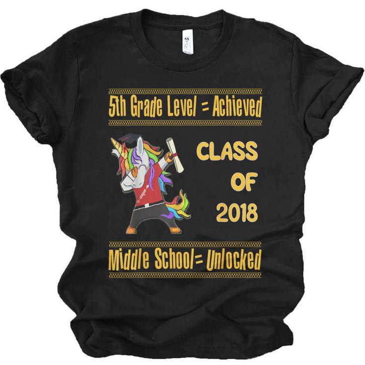 5th Grade Graduation Shirt Dabbing Unicorn Boys Class 2018 Unisex Jersey T-Shirt
