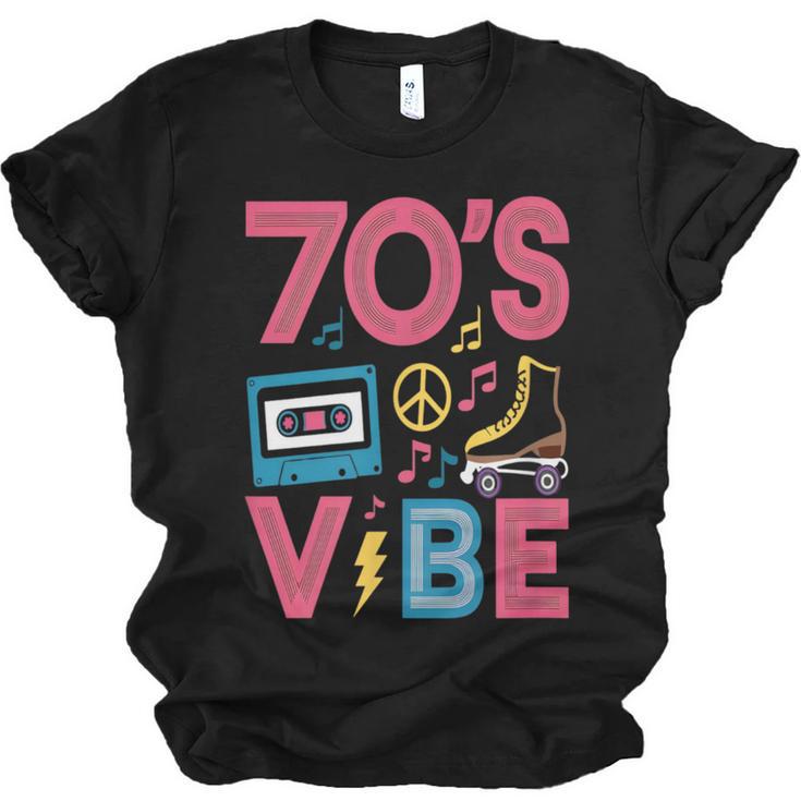 70s Retro Style Roller Skate Cassette Music Nostalgia Unisex Jersey T-Shirt
