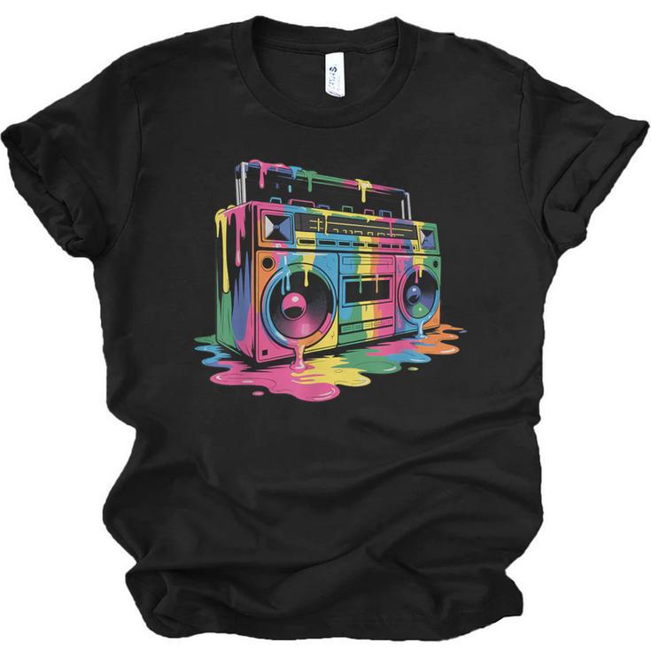 80s 90s Hip Hop Nostalgia Retro Boombox Music Lovers Unisex Jersey T-Shirt