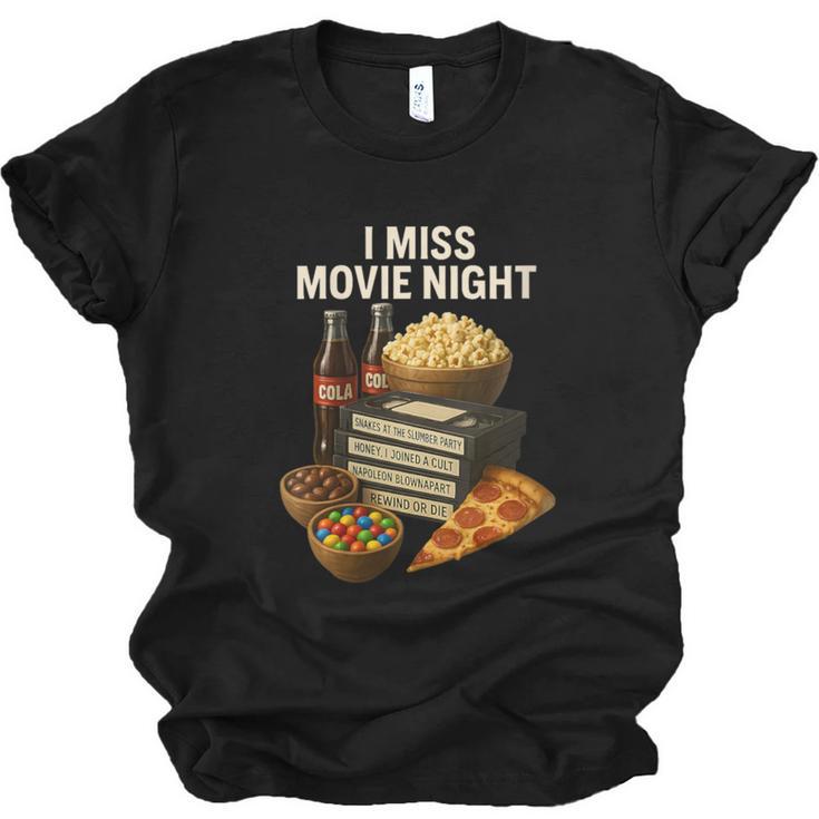 80's & 90's Nostalgia T- Shirt I Miss Movie Night Unisex Jersey T-Shirt