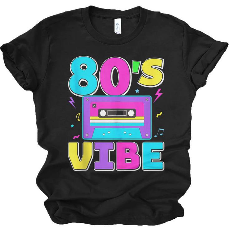 80's Vibe Retro Style Cassette Tape Nostalgia 1980s Party Unisex Jersey T-Shirt