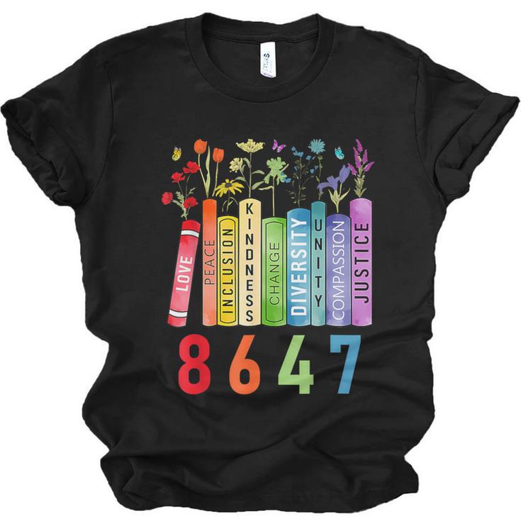8647 Equal Rights Book Flower Trump Women Rights Feminist Unisex Jersey T-Shirt