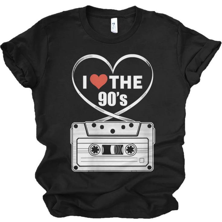 90s Nostalgia Cassette Heart Retro I Love The 90s Unisex Jersey T-Shirt