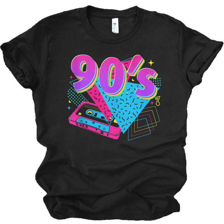 90's Vibe Retro Style Cassette Tape Nostalgia 1990s Party Unisex Jersey T-Shirt