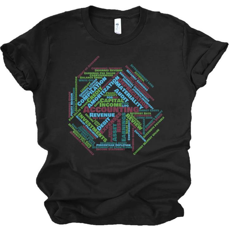 Accounting Major Shirt Graduation College CPA Word Cloud Unisex Jersey T-Shirt