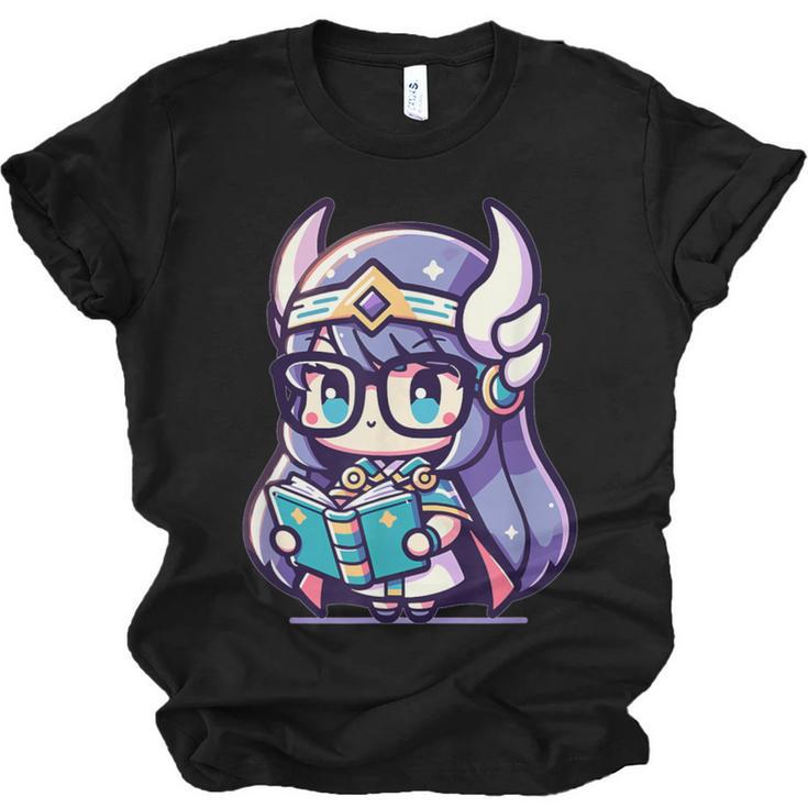 Adorable Book Lover Valkyrie With Reading Glasses Cute Unisex Jersey T-Shirt
