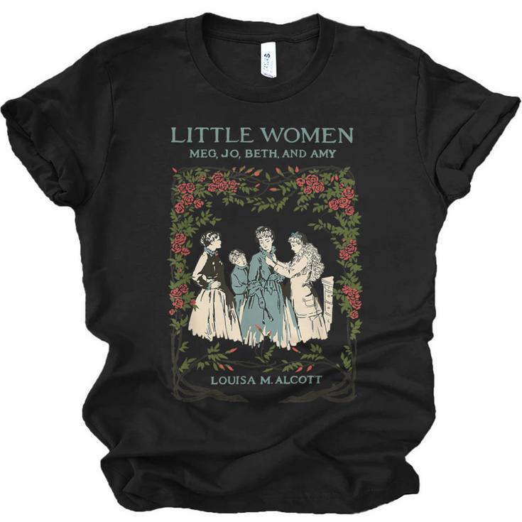 Alcott Little Women Characters Literature Book Illustration Unisex Jersey T-Shirt