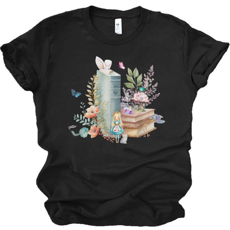 Alice In Wonderland Characters Lewis Carroll Book Lover Unisex Jersey T-Shirt