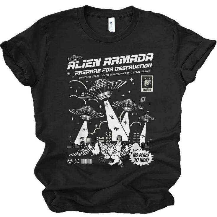 Alien Abduction UFO Lovers Comic Book Style Shirt Unisex Jersey T-Shirt