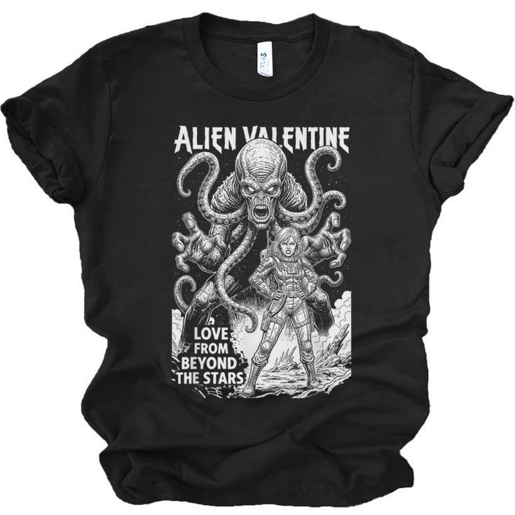 Alien Valentine Science Fiction Vintage Comic Book Unisex Jersey T-Shirt