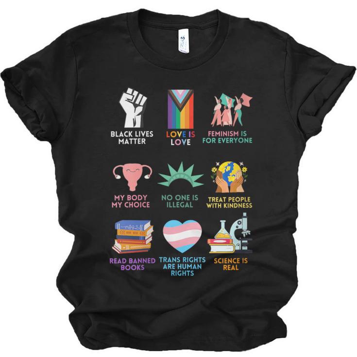 Ally Anti Trump Liberal BLM Love Is Love Banned Books Icons Unisex Jersey T-Shirt