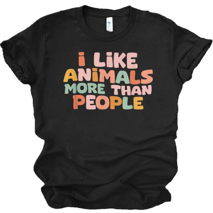 I Like Animals More Than People Sarcastic Introvert Unisex Jersey T-Shirt