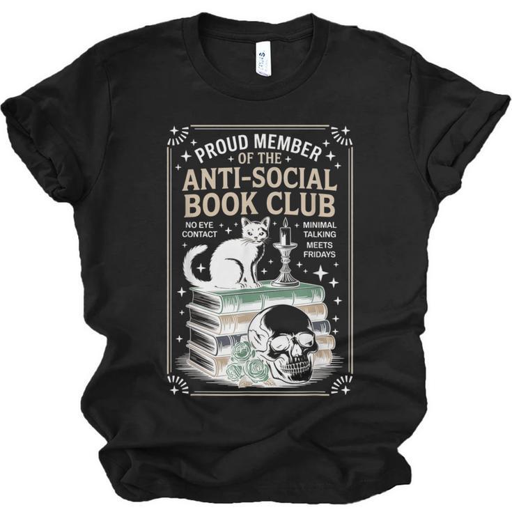 Anti-Social Book-Club Cat Graphic Unisex Jersey T-Shirt