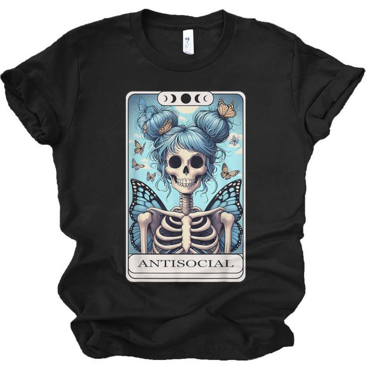 Antisocial Butterfly Tarot Card Introvert Women Stay Home Unisex Jersey T-Shirt