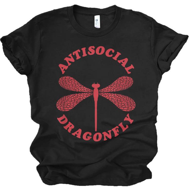 Antisocial Dragonfly Introvert Humor Nature Insect Graphic Unisex Jersey T-Shirt