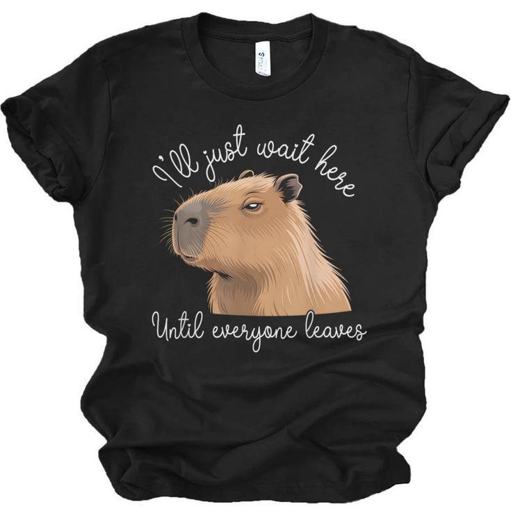 Antisocial Introvert Capybara Sarcastic Humor Unisex Jersey T-Shirt