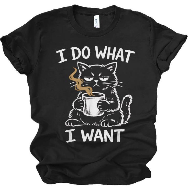 Antisocial Introvert Cat Coffee Sarcastic Attitudes Graphic Unisex Jersey T-Shirt