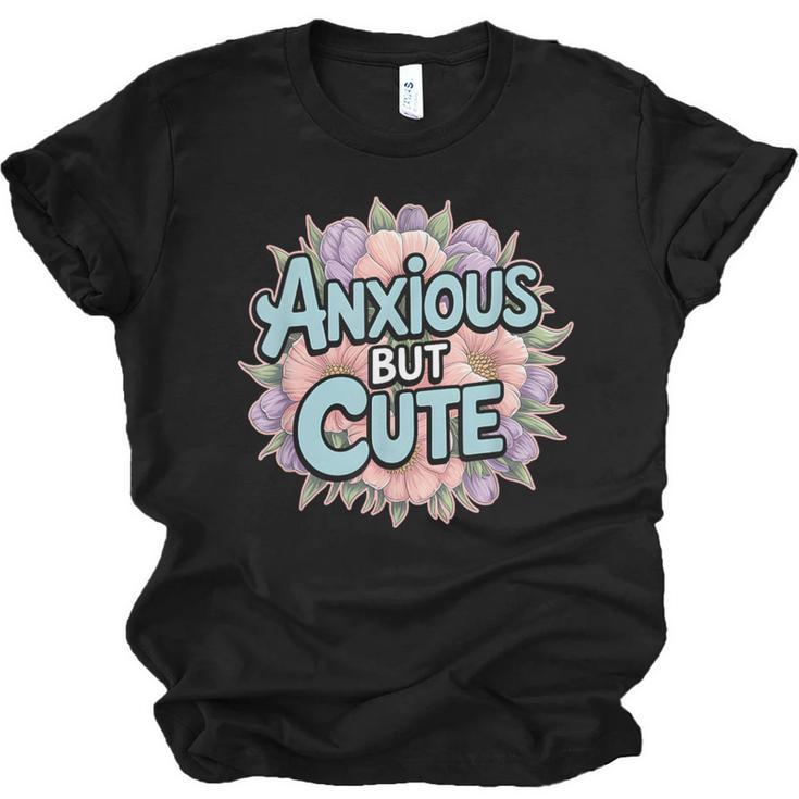 Anxious But Cute Introvert Floral Social Anxiety Unisex Jersey T-Shirt