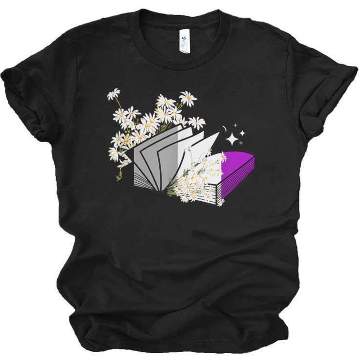 Asexual Book Lover LGBT Reading Pride Ace Flag Daisy Unisex Jersey T-Shirt