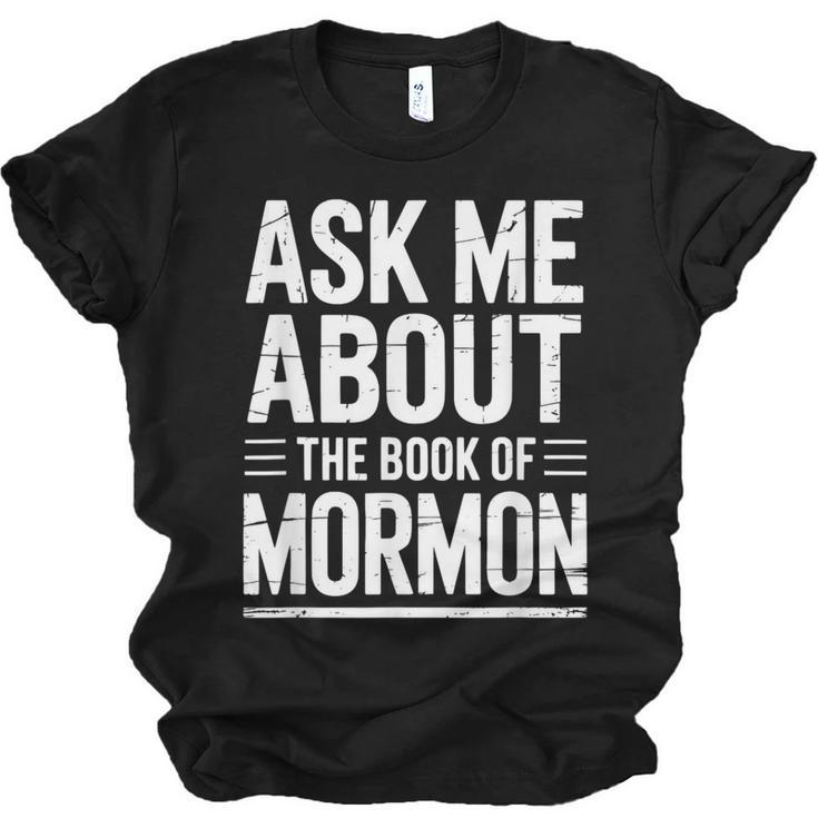 Ask Me About The Book Of Mormon Unisex Jersey T-Shirt