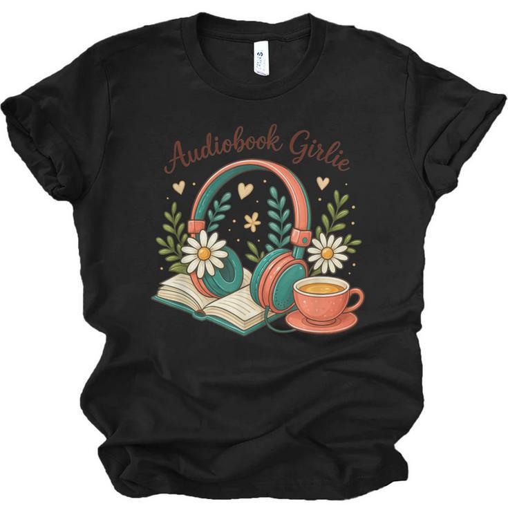 Audiobook Girlie Headphones Book Tea Love Unisex Jersey T-Shirt