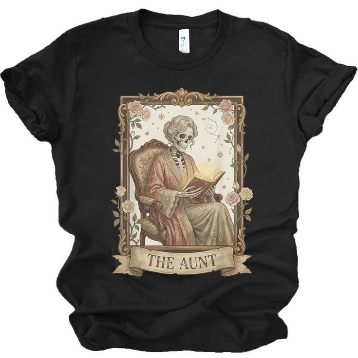 The Aunt Tarot Card Women Skeleton Aunty Book Lover Unisex Jersey T-Shirt
