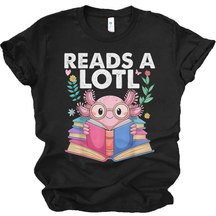 Axolotl Books Readsalotl Reading Bookworm Boys Girls Unisex Jersey T-Shirt