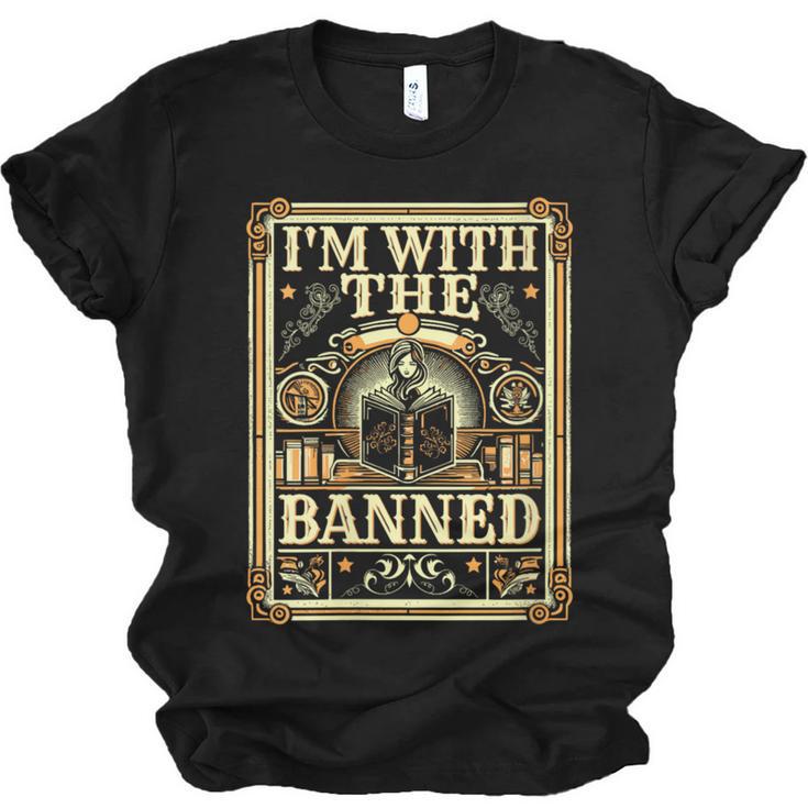 Banned Books Librarian Book Readers I m With The Banned Unisex Jersey T-Shirt