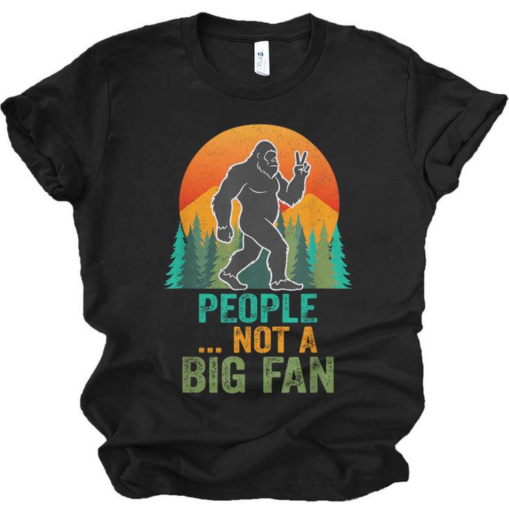 Bigfoot Introvert People Not A Big Fan Retro Sasquatch Unisex Jersey T-Shirt